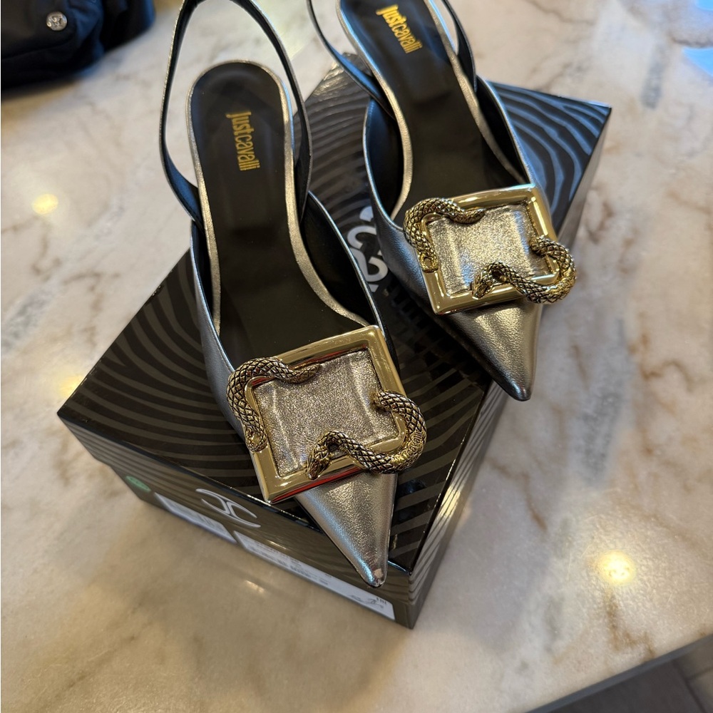 Just Cavalli Silver Women's Shoes